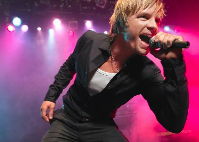 Live entertainer on stage at an event